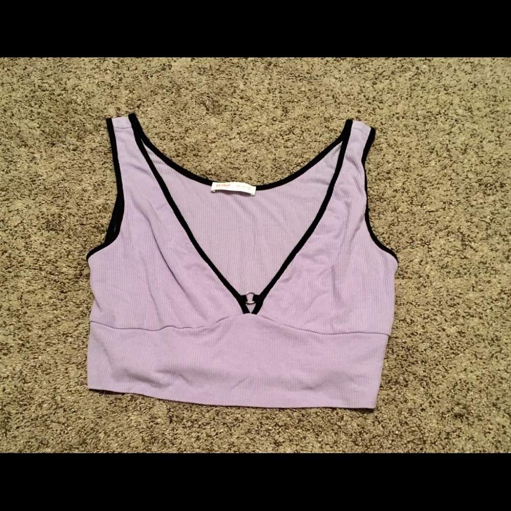 Purple plunge crop top